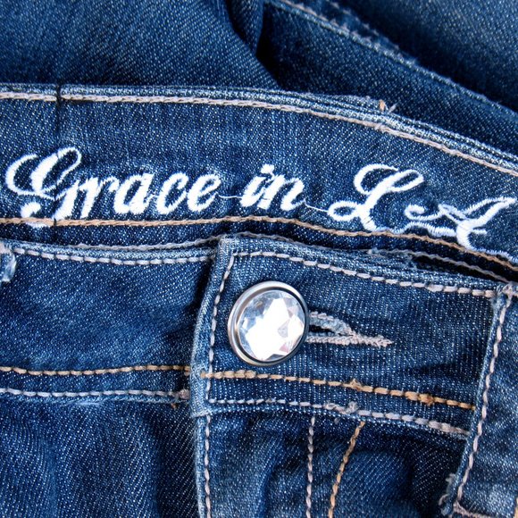 Grace In LA Bootcut Flare Flap Pockets Sz 27 - Picture 7 of 10